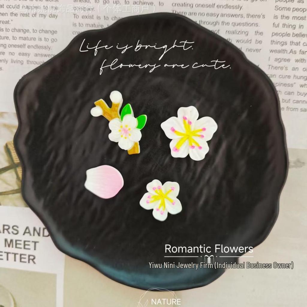 Peach Blossom 3D Car Sticker - Decorative Stereo Flowers for Electric Vehicles