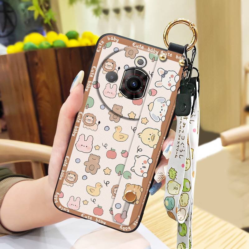 Ring Back Cover Phone Case For ZTE Nubia Focus Pro 5G Phone Holder Wrist Strap Silicone Shockproof Durable Anti-dust
