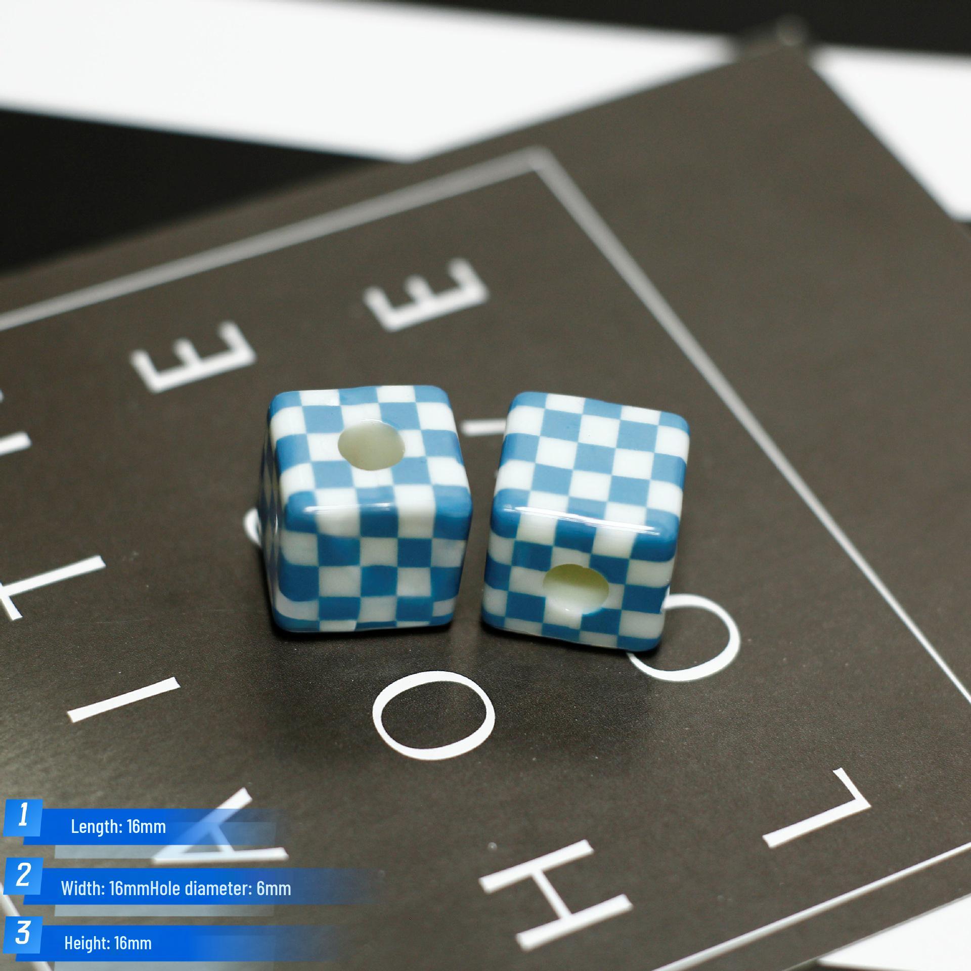 

Acrylic Checkered Square Beads DIY Phone Chain Pendant Jewelry Accessories Square Bead синий/белый