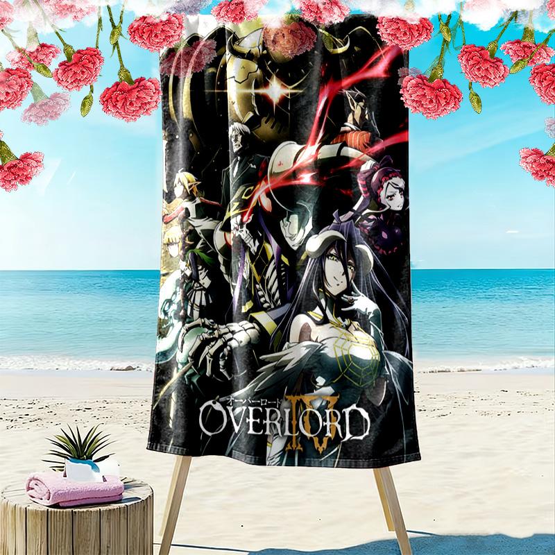 Anime Overlord Print Beach Towel, Large Soft Quick Dry Towel for Beach Camping Swimming