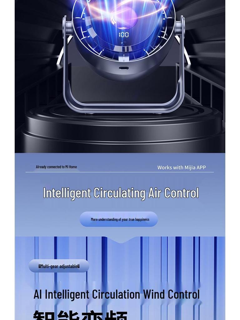2025 Rechargeable Desktop Fan for Home, Office, Dormitory, Bedroom - Wall-Mountable & Hole-Free Design