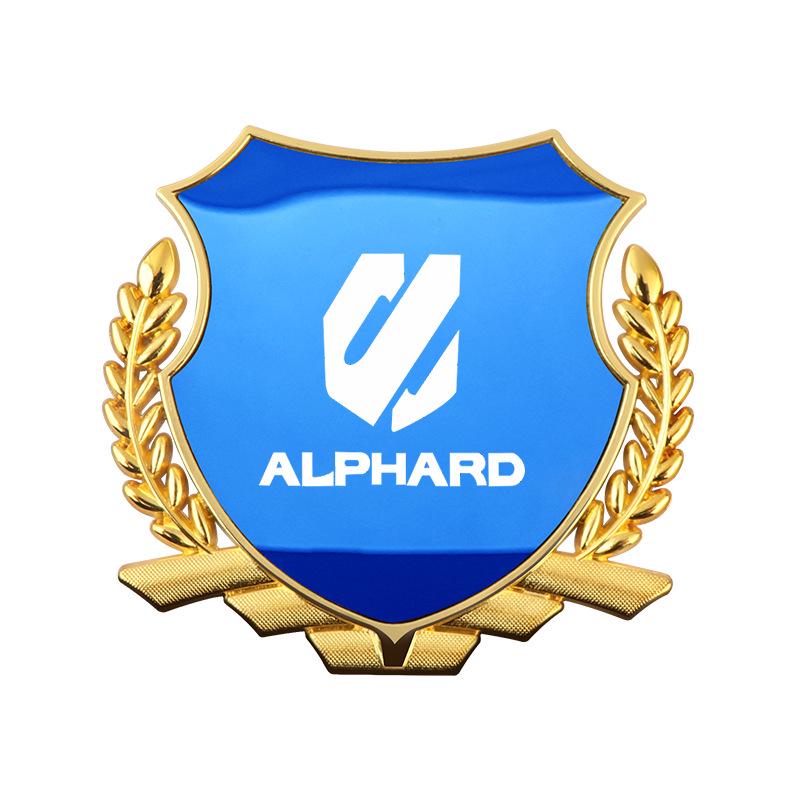 High-Grade Wheat Ear Side Emblem Metal Sticker for Toyota Alphard