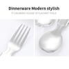 Stainless Steel Folding Spoon Fork Cutter Straw Brush Outdoor Camping Picnic Hiking Collapsible Cutlery Flatware Utensils