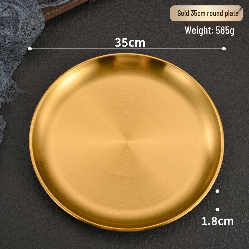Korean Style 316 Stainless Steel Round Serving Plate
