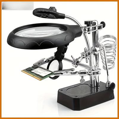 Welding Repair Bench With Magnifying Glass PCB Holder, Welding Tool Third Helper Flexible Arm