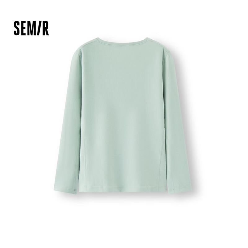 Semir Women s Pure Color Brushed Long Sleeve T-Shirt L