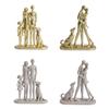 Modern Abstract Couple with Dog Resin Figurine, Romantic Man and Woman Statue Sculpture, Home Decor for Living Room Bedroom Office