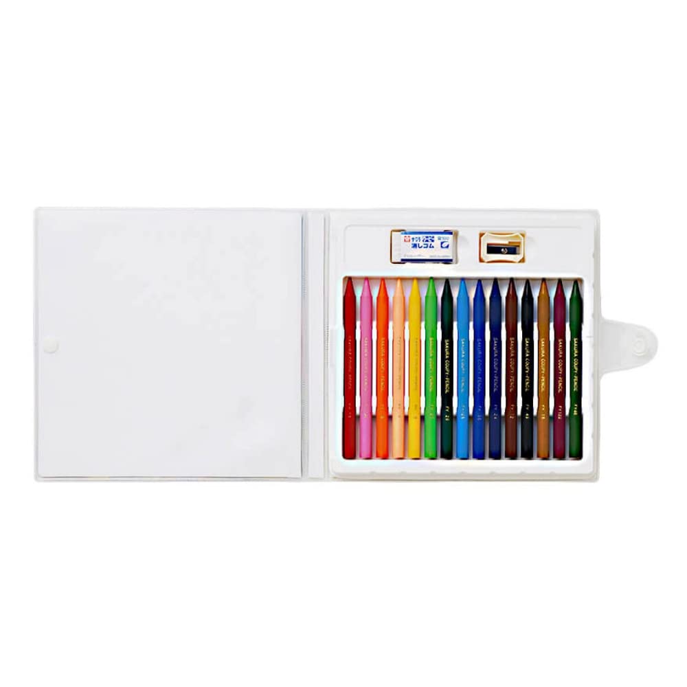 Sakura Crepas Coupie Pencil for Elementary School Students 15 Color Set Colors 3 (12 + Colors)