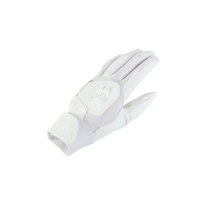 UA Cleanup Batting Gloves, Non-Colored, 6001311 (100), White, White, White, Size M