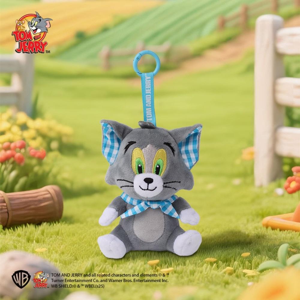 Miniso Genuine Tom and Jerry Plush Doll PP Cotton Filled Keychain Toy Cute Cartoon Gnawing Ladies Backpack Ornament Birthday Gift