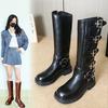 Retro Boots Autumn and Winter New Square Head Thick Heel Knight Boots Women's Casual Martin Boots Women's High Pass Boots Women
