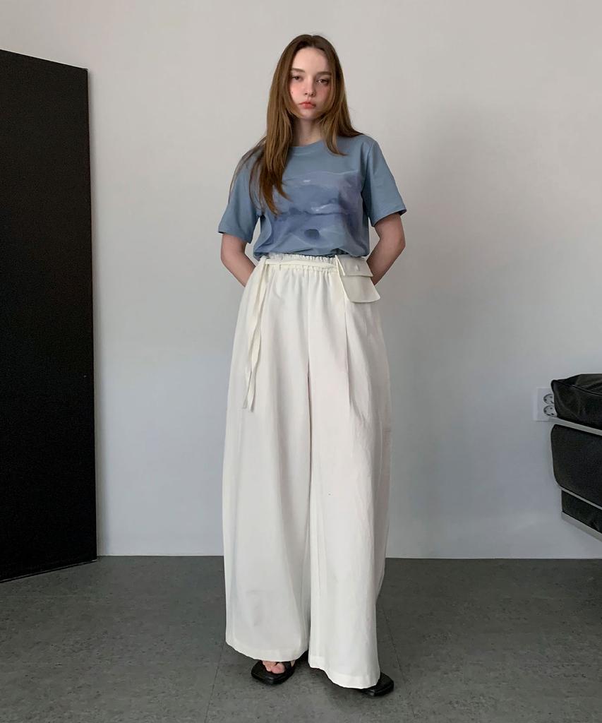 Baseukala Dear Banding Wide Slacks (2Colors)