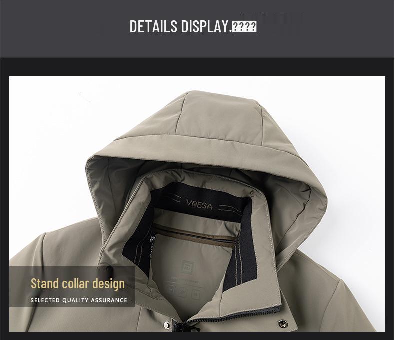 Men's 2025 Winter Mid-Length Down Jacket - High-End, Thickened White Duck Down, Business Casual Style