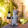 IP44 Waterproof Garden Cat Figurine Auto On/Off Cat Statue Yard Art Decor  Villa Lawn