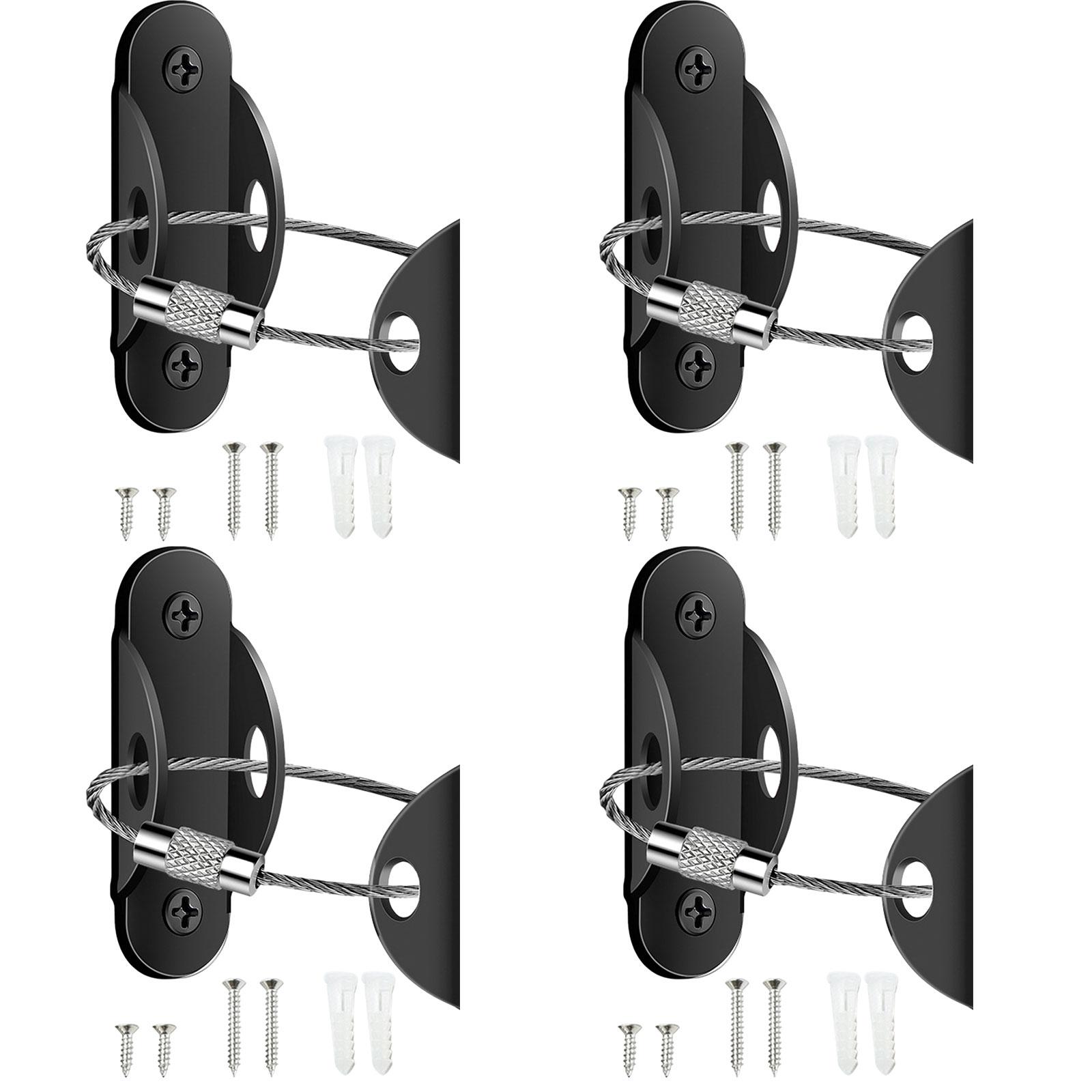

4 set Easy Installation Furniture Prevention Device Furniture Wall Fasteners Dependable Anti-Tipping Hardware Solution чёрный