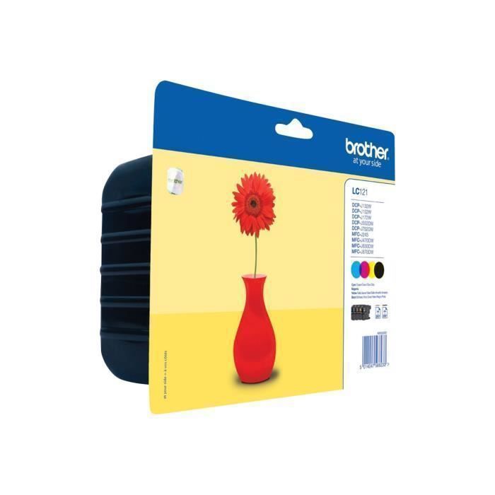 Cartouche d'encre Brother LC121 Value Pack - Noir, Jaune, Cyan, Magenta