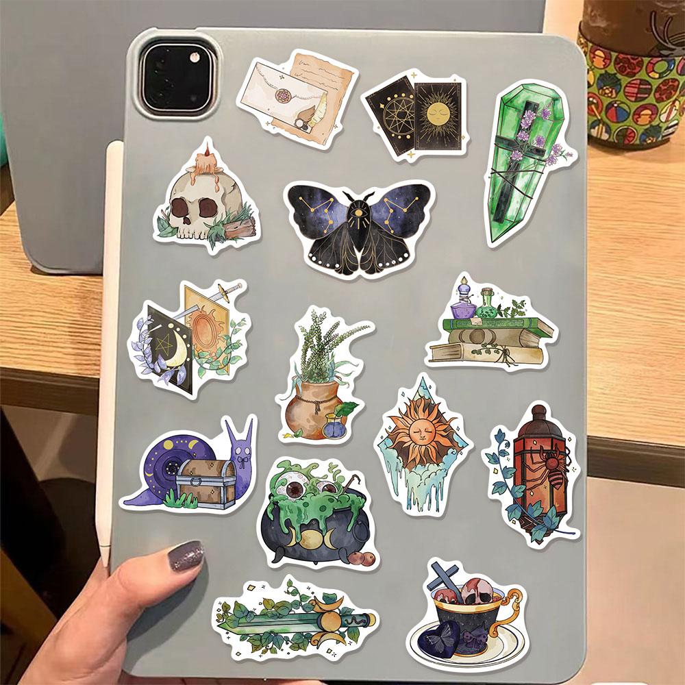 50PCS Watercolor Wind Witch Series Fun Stickers Decorative Luggage Skateboarding Water Cups Computer Waterproof Stickers