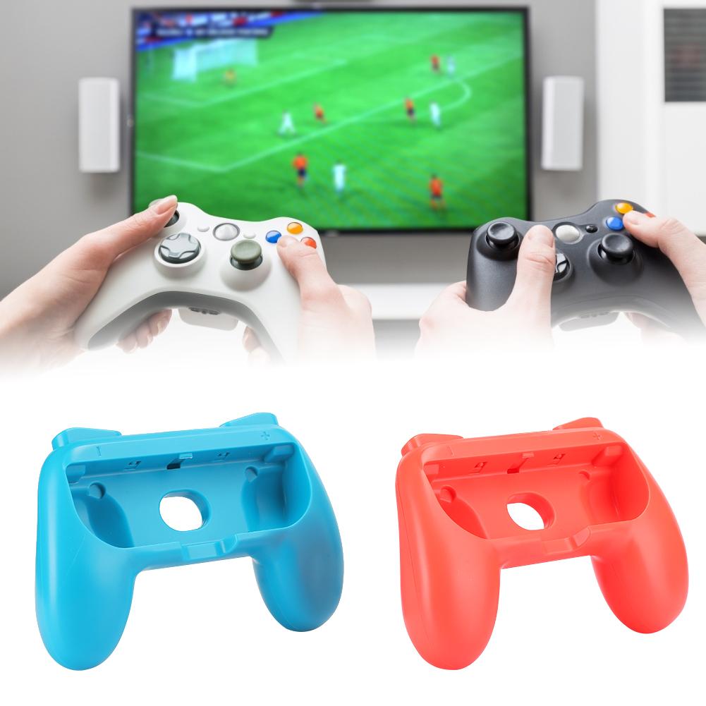 Ergonomic Games Handle Grips Antiwear Controller Protective Cover Replacement Gamepad Accessory(Red Blue 2pcs )
