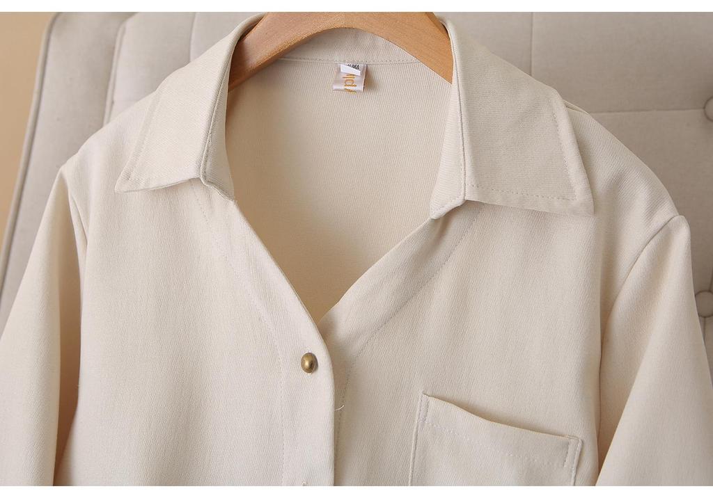 2026 Spring Plus Size Women's Long Sleeve Lapel Cardigan - Simple and Elegant Top