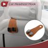 HEROFFIX Car Seat Headrest Hook for Water and Shopping Bags Sturdy Car Seat Back Organizer Hook Brown Faux Leather (1pc) Wallets, Bags, Keys, Bottles,