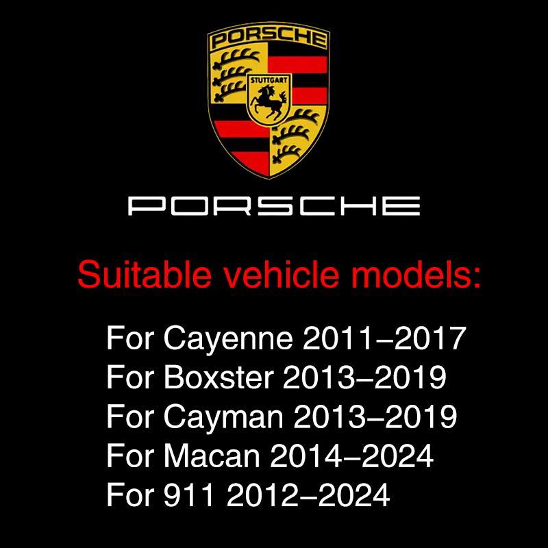 2Pcs Car Door HD Projector Lamp LED Decoration Atmosphere Light For Porsche Cayenne Panamera Macan 911 718 Taycan Boxster Cayman