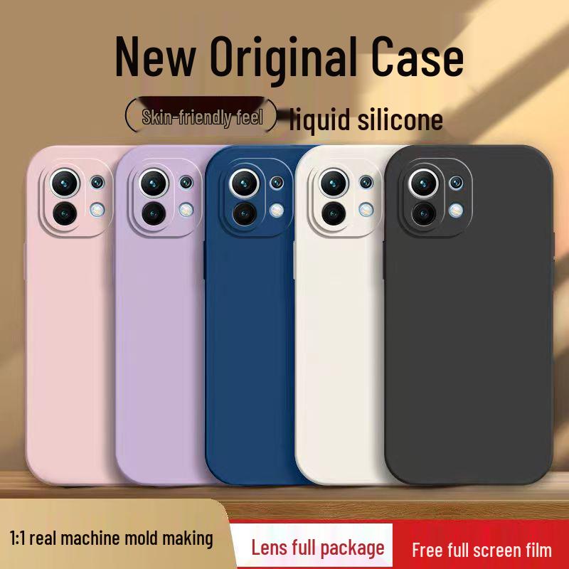Custodia in Silicone Liquido Anti-Caduta Colore Solido per Xiaomi 11 Lite 5G NE