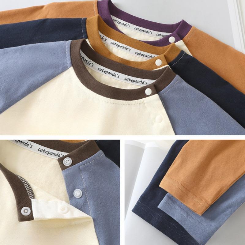 Frühling und Herbst Kinder Baumwolle Langarm T-Shirt Oberteil Basis-T-Shirt