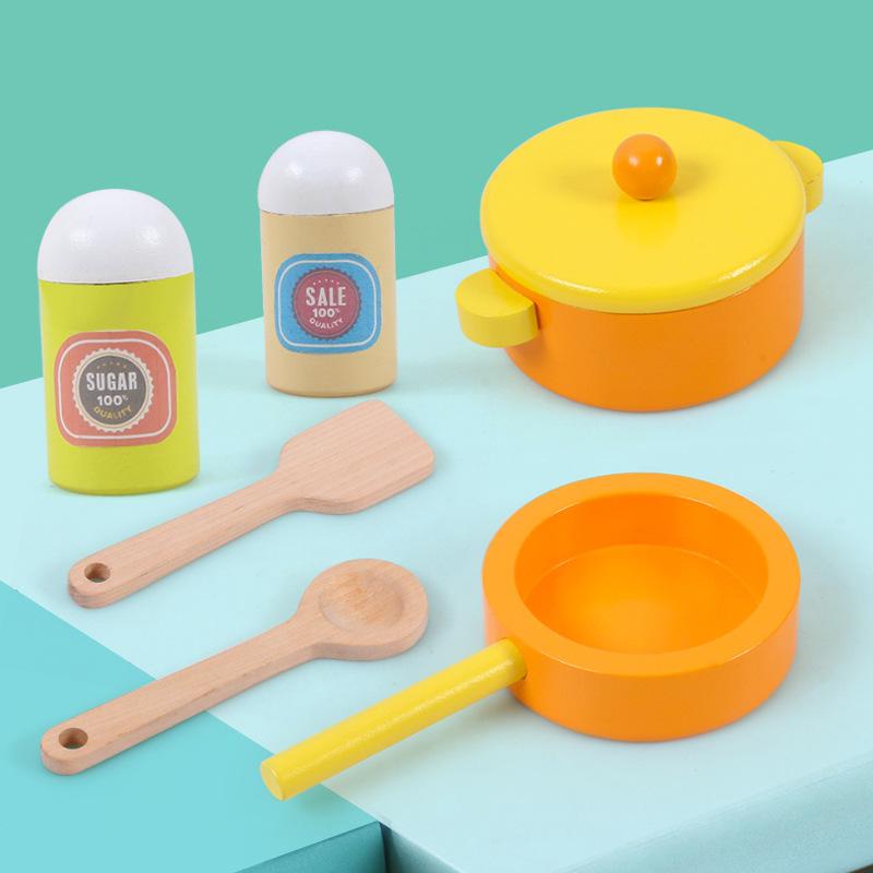 BABIBO Babib Wooden Children's Play Home Simulation Kitchen Toy/Baby Benefit Intelligence Early Education Mini Kitchenware Suit
