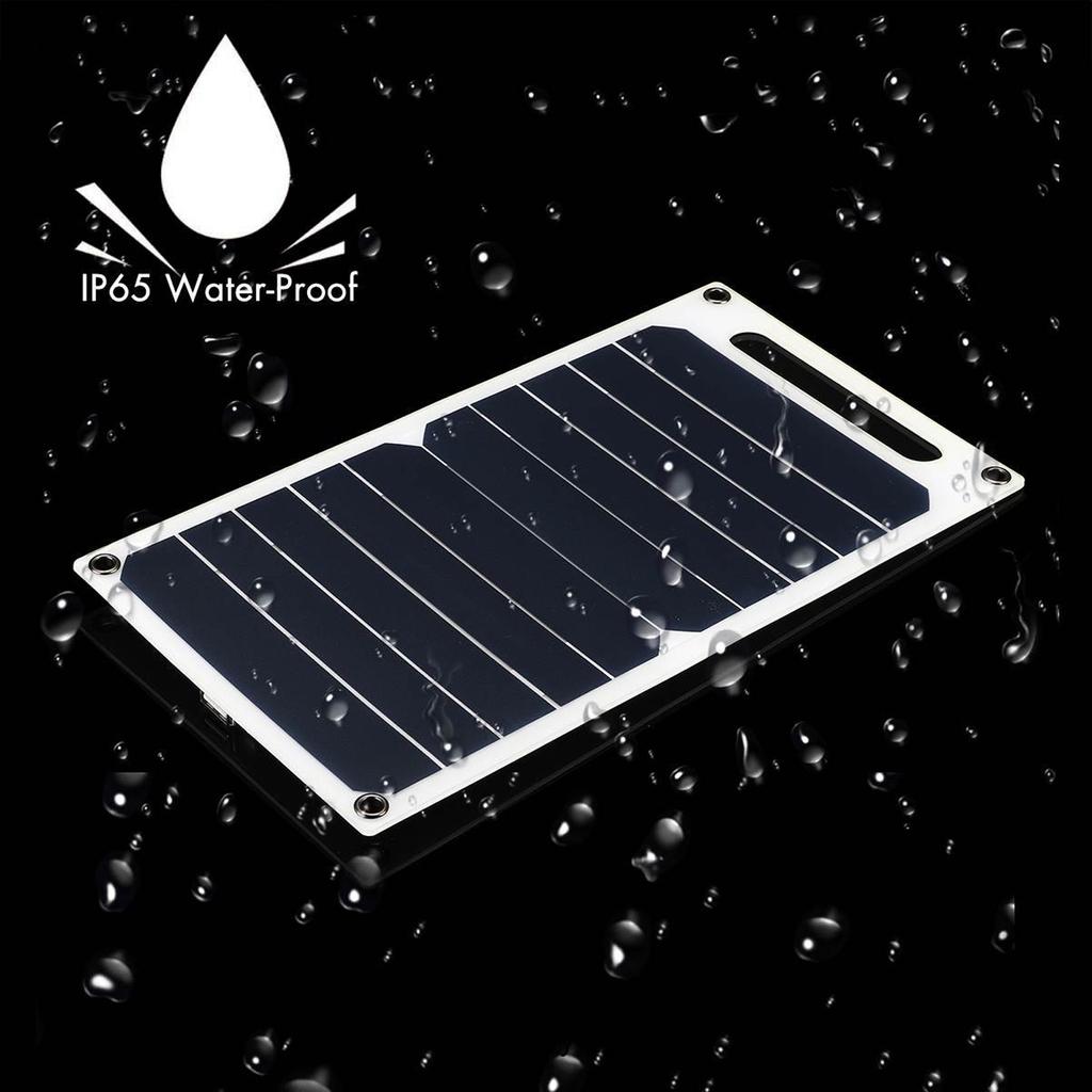 Güneş Paneli 10W Monokristal Silikon IP65 Su Geçirmez İnce Taşınabilir Güneş Paneli Şarj Cihazı Karabina Vantuz ile