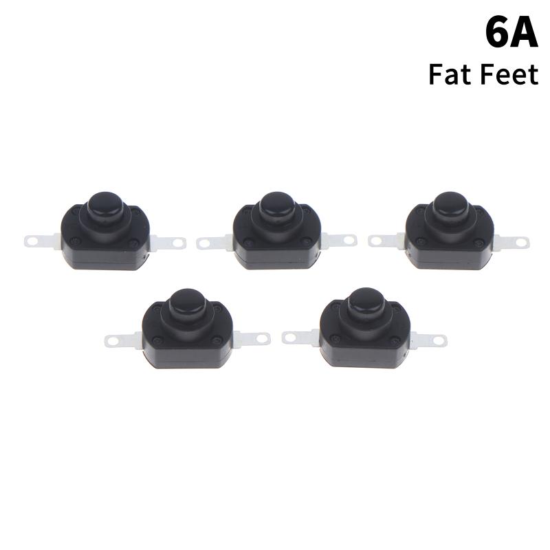 5Pcs Kan-9 Flat Feet/Bent Feet Self Locking Holding Micro Power Button Switch 6A 16A 250Vac For Flashlights Desk Lamps