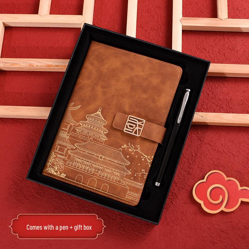 Chinese Style Custom Logo Notebook & Gift Box Set for Business and Cultural Events