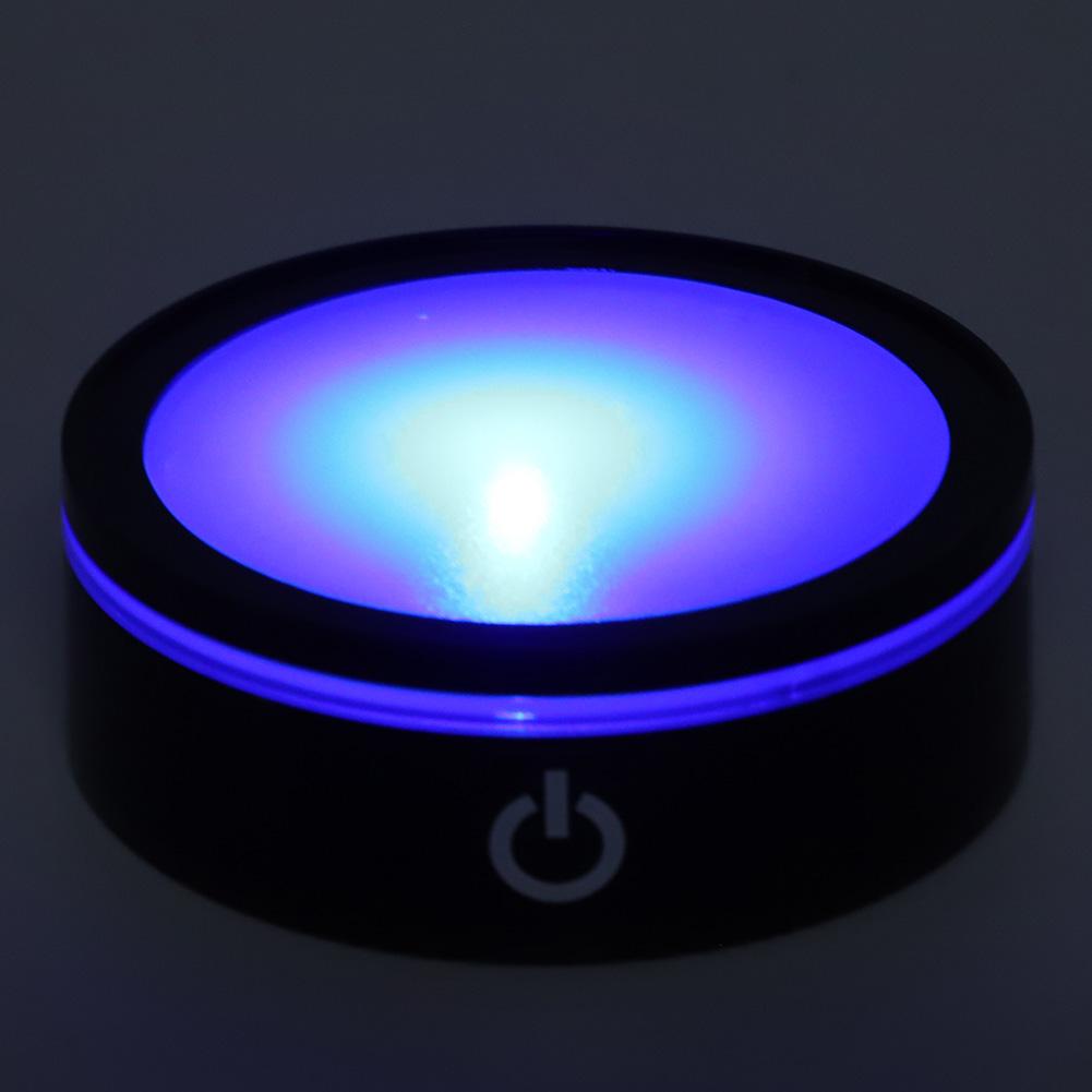 Black LED Touch Control Base, Multi-Color Lighting Modes for 3D Sculpture Display, USB Battery Powered