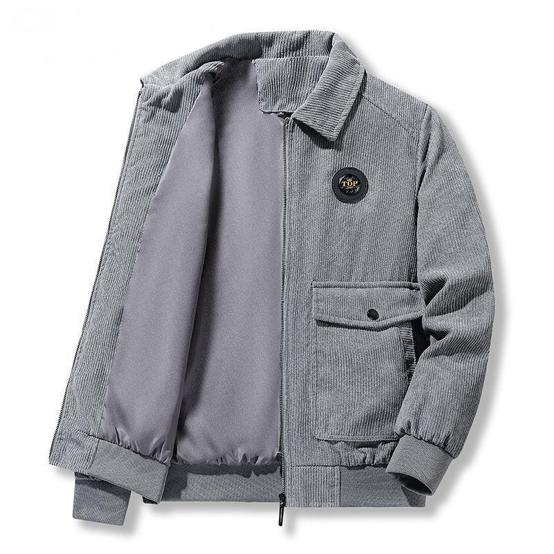 

Men s Corduroy Lapel Casual Jacket - Autumn/Winter Workwear Coat 2XL (Recommended 130-142 jin)