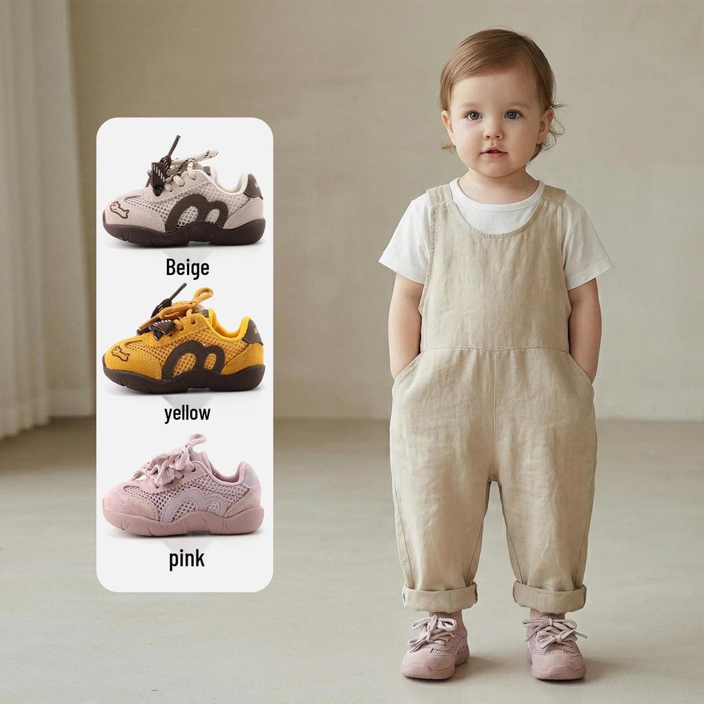 Breathable Mesh Outdoor Running Shoes for Children 10 Months to 3 Years - Boys' and Girls' Spring Soft-Soled Sneakers