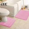 Coral Velvet Bath Mat 2Pcs/Set Bathroom Floor Non-Slip Bottom 40x60cm Durable 40x50cm U-Shaped Square Pad Absorbent Rug