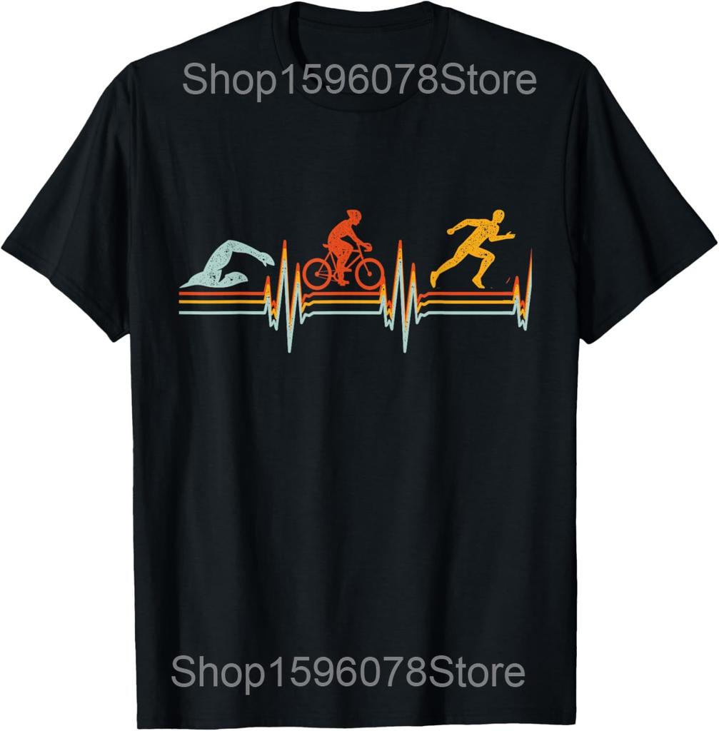 6 Stages Of Triathlon Athlete Running Swimming Bicycling T Shirts Unisex Streetwear Tee Shirt Short Sleeve Unisex Loose Clothing