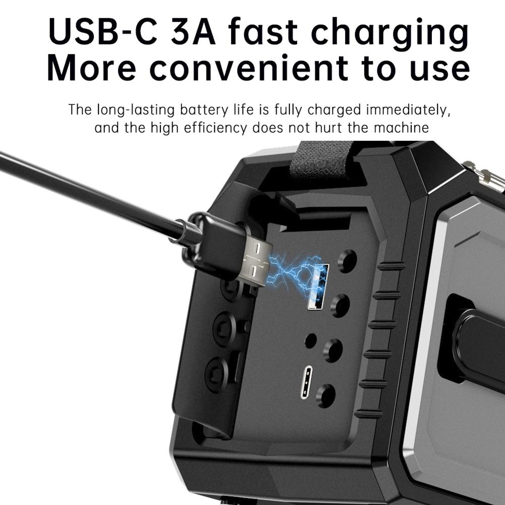 16000mAh AM/FM/WB NOAA Portable Weather Radio Hand Crank/Solar/Type-C Charging Multifunctional Radio LED Flashlight Reading Lamp