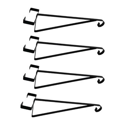 Household Flower Basket Support Arm Set of 4 for Fence Post, Metal Holders for 16 Inch Baskets, Balcony Display with Open Outdoor Spacing
