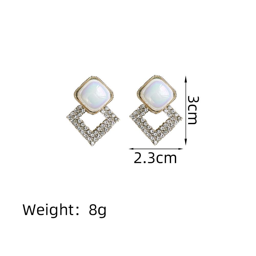 925 Crystal Petal Earrings Niche Design Cold Wind Versatile Temperament Stud Earrings Exquisite Earrings