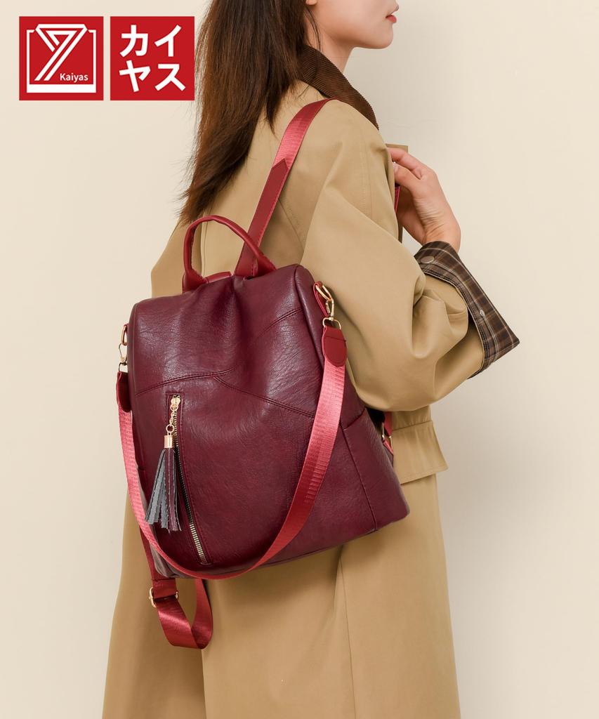 Kayiyasu 3-Way Backpack for Women, Leather-Touch HandbagShoulder Bag, Anti-Theft, Popular, Multi-Functional, Lightweight, Waterproof, Perfect for