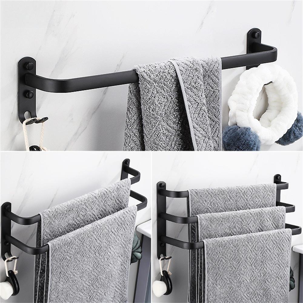 50cm 3-Tiers Towel Bars Wall Mounted Space Aluminum Towel Rail Rack for Bathroom