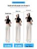 Summer 2026 Chinese Style High Waist Wide Leg Ice Silk Pants for Women