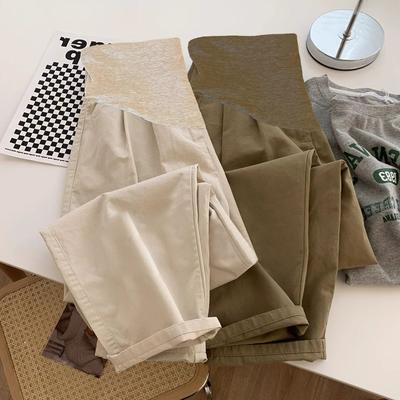 Umstandshose Frühling und Sommer Kleidung Übergröße Bauchstütze Lässig Gerade Weitbeinige Hose