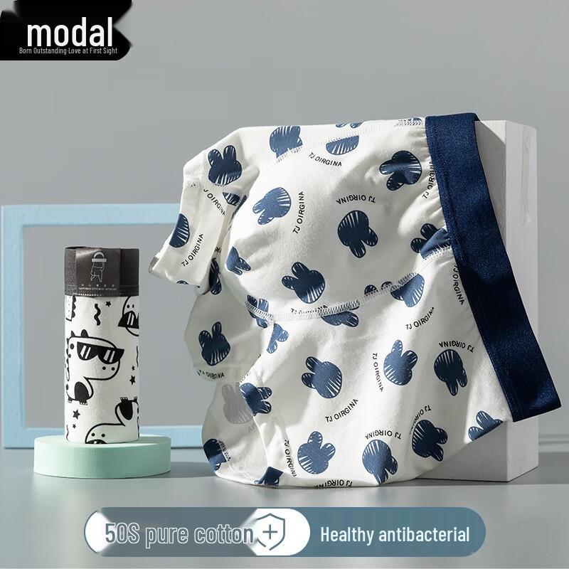 Men's Modal Cotton Cartoon Print Boxer Briefs (4-Pack)