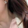 Lulu Tong S925 Silver Paraiba Heart-Shaped Stud Earrings - Fashionable Commuting Style, Available for Live Streaming