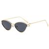 Stylish Metal Hinge Full Frame Triangle Sunglasses with Hollowed-out Design for Travel