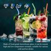 50 buc Pai colorat de sticlă reutilizabil 20cm Paie ecologice pentru smoothie-uri Paie pentru băuturi Paie pentru cocktailuri Articole pentru băut Articole pentru bar