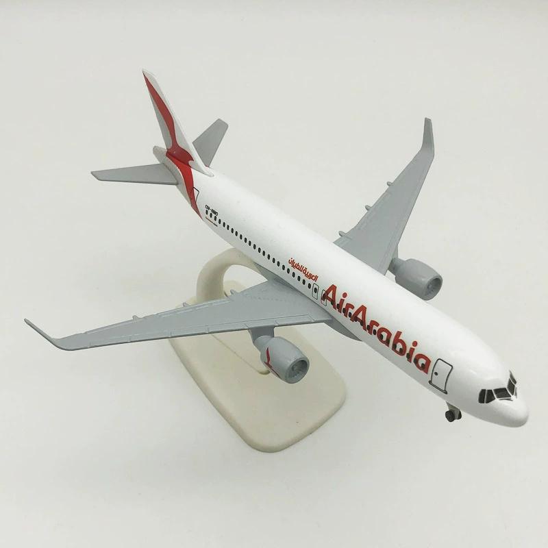 Plane Miniature 20cm A320 Arabian Airlines 1/ 400 Model Planes Alloy Material Aviation Figures Decor Collection With Wheels Gift