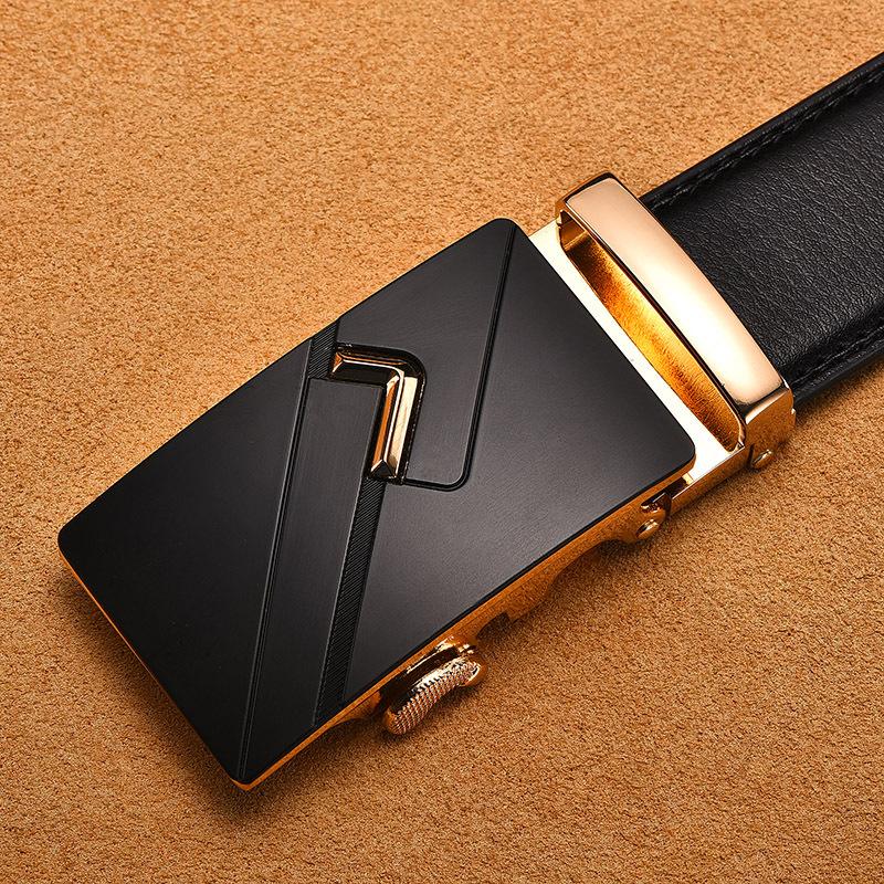 Men'S Automatic Buckle Belt True Two-Layer Cowhide Automatic Buckle High-End Men'S Pants Belt Business Source
