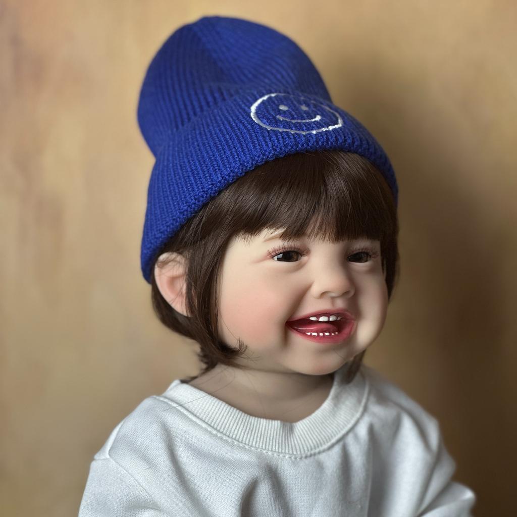 Față nouă Mila Corp din silicon complet moale 55 CM Realistic Reborn Baby Stand Papusa Fata Printesa Copil mic Bebe Cadou de aniversare